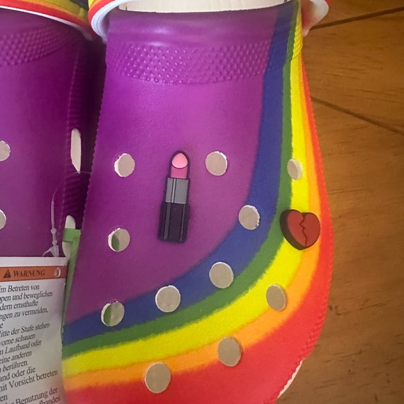 Crocs Unisex Classic Clogs Rainbow Multi Color Size M(12) - Picture 9 of 13